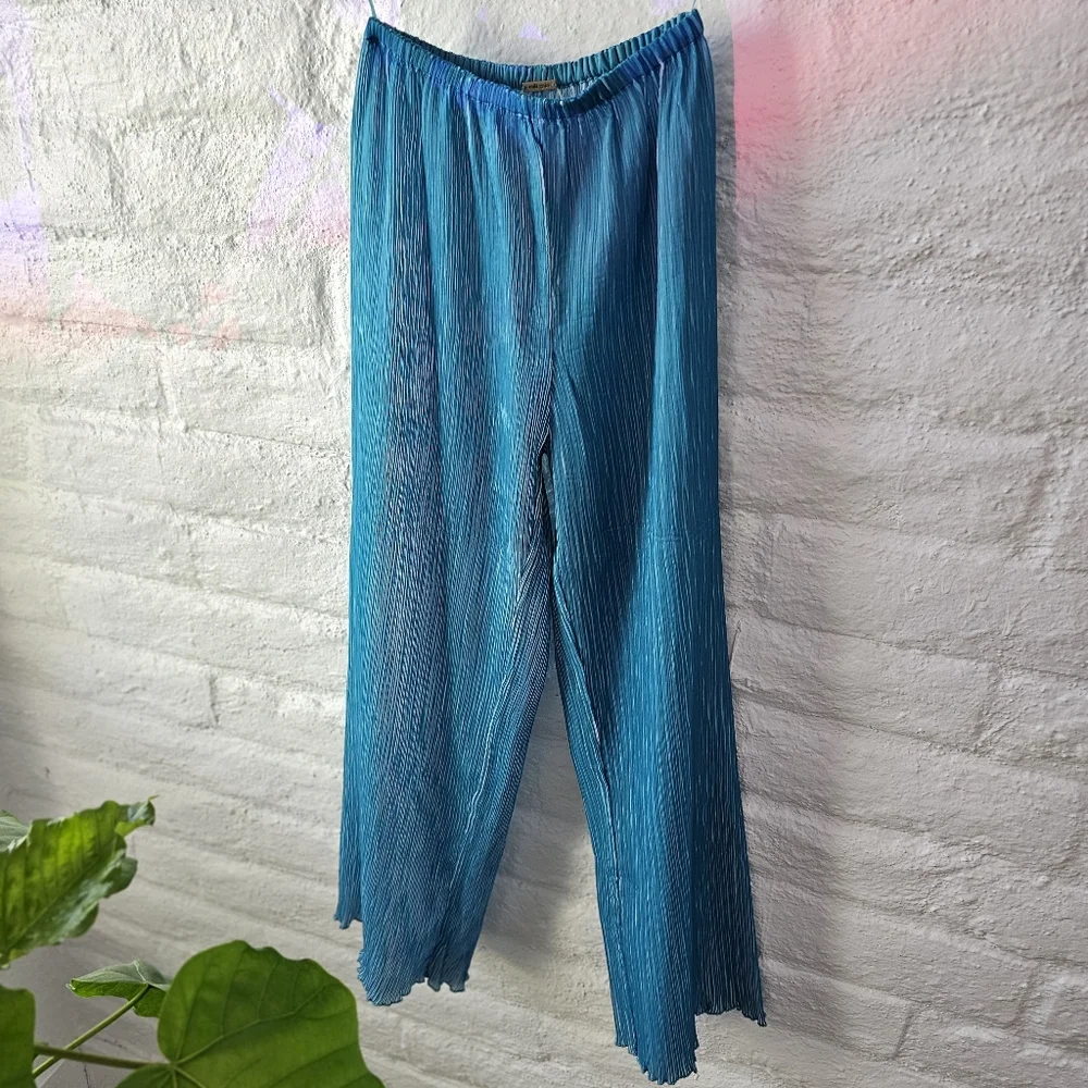 Cult Gaia Pleats Stacie Pant Turquoise Blue Sz XS NWOT